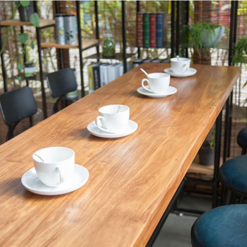 Bar-eettafel in industriële stijl, bartafel van metaal en hout voor binnen
