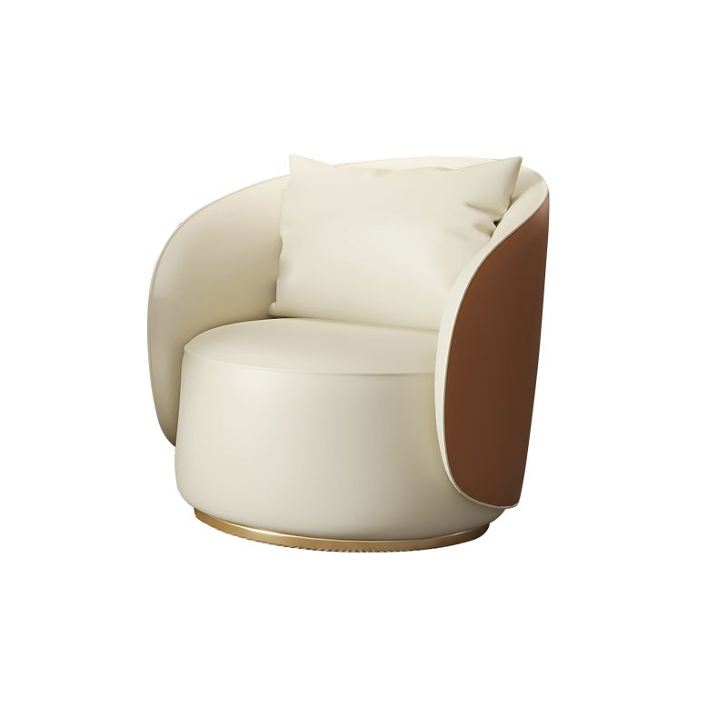 Faux Leather Arm Chair 30.70" High Recessed Arms Accent Chair