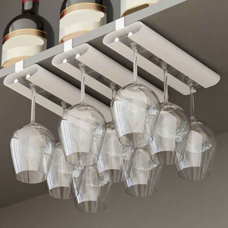 Industriële hangende wijnrek metalen wijnglas stengel rekhouder