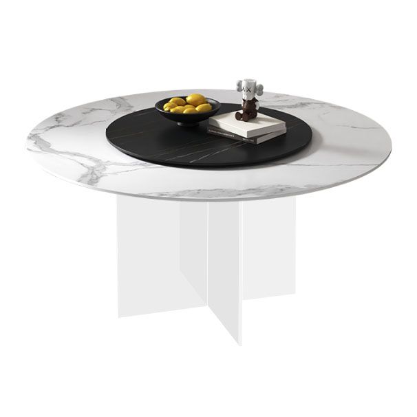 Contemporary Stone Dinner Table Round Dining Table for Dining Room Clearhalo 'Dining Tables & Seating' 'Dining Tables' 'dining_table' 'furn' 'furn_dining_table' 'Furniture' 'Kitchen & Dining Furniture' 1200x1200_fa65863d-b088-4704-a1c9-a3bf3aa96a87