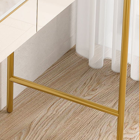 Beige Vanity Dressing Table Set Stool & Storage Drawers Vanity