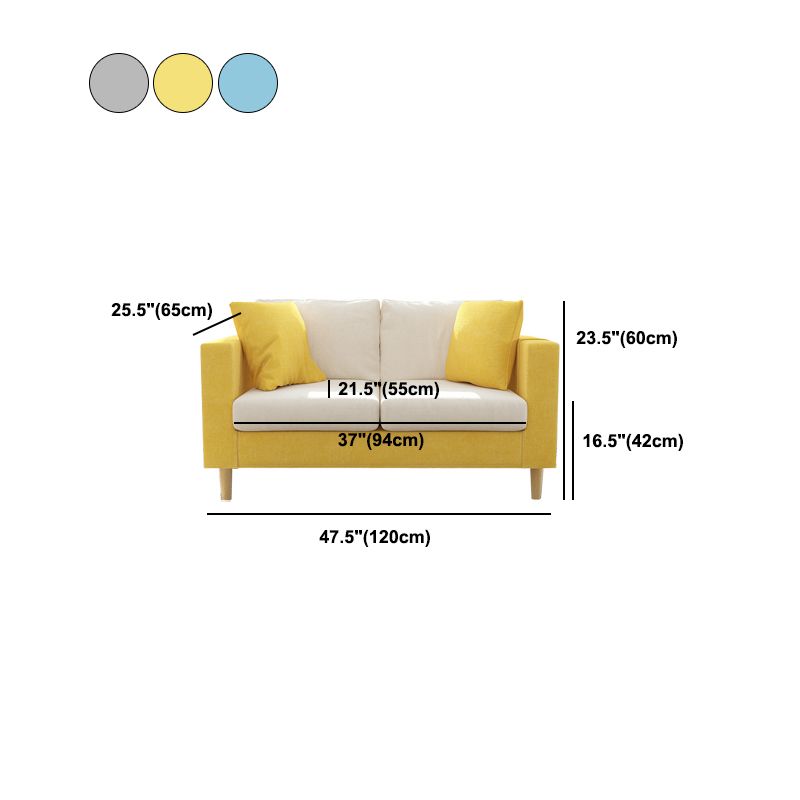 コンテンポラリーホワイトクッション標準四角い腕の固定ソファ