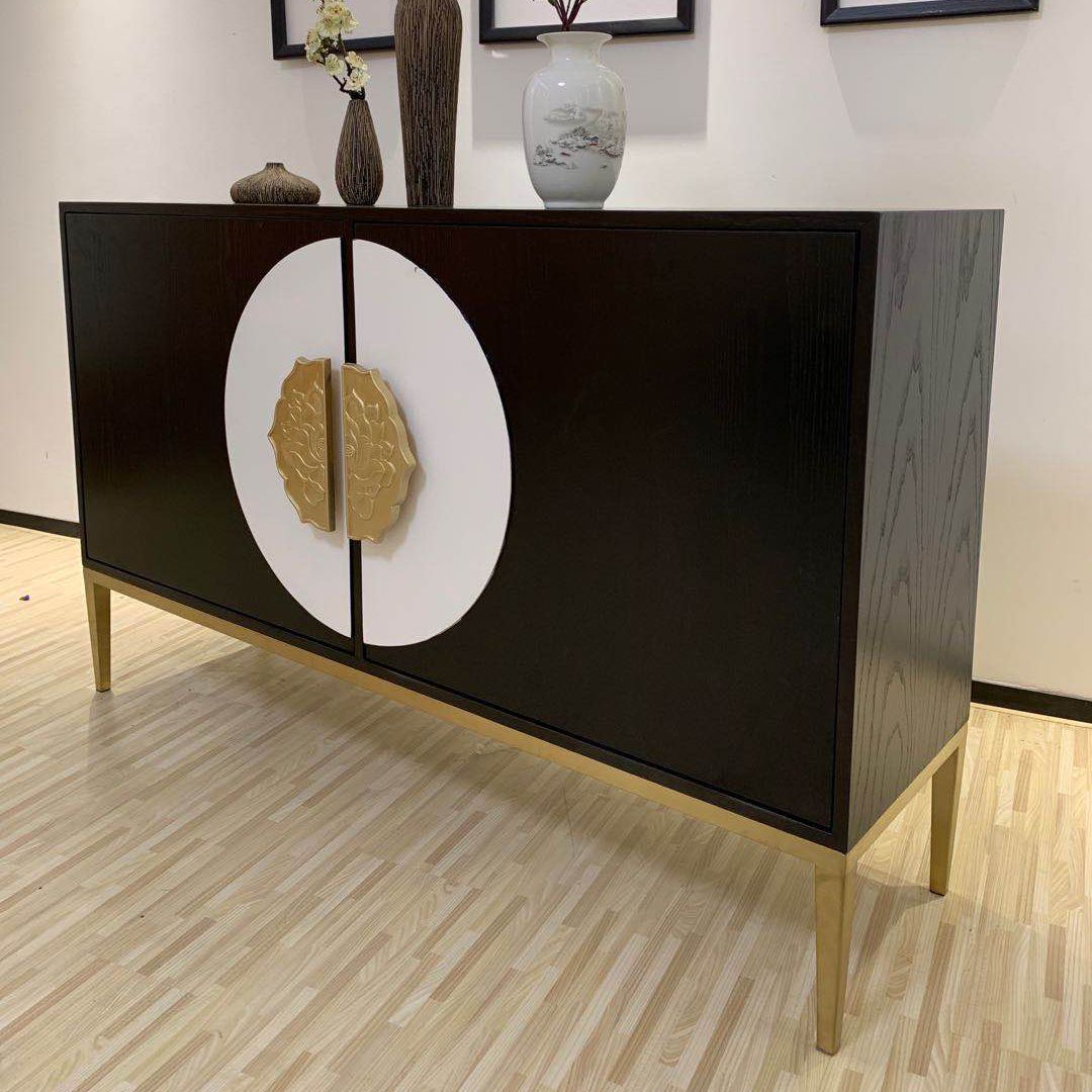 Armoires de style glamour buffet buffet en bois massif buffet avec 2 portes