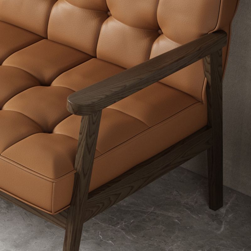 Faux Leather Tufted Sofa Split-Back 28.3"W Sofa with Square Arm for Living Room Clearhalo 'furn' 'furn_sofas' 'Furniture' 'furniture_sofas' 'Living Room Furniture' 'Sofa' 'sofas' 1200x1200_fa6ab349-6ea6-4baf-b5c6-dad4b31f1c0b