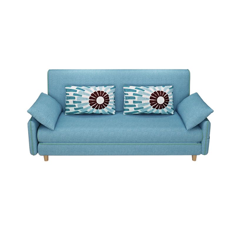 Miscela di cotone convertibile di divano di divano a braccio quadrato contemporaneo in blu