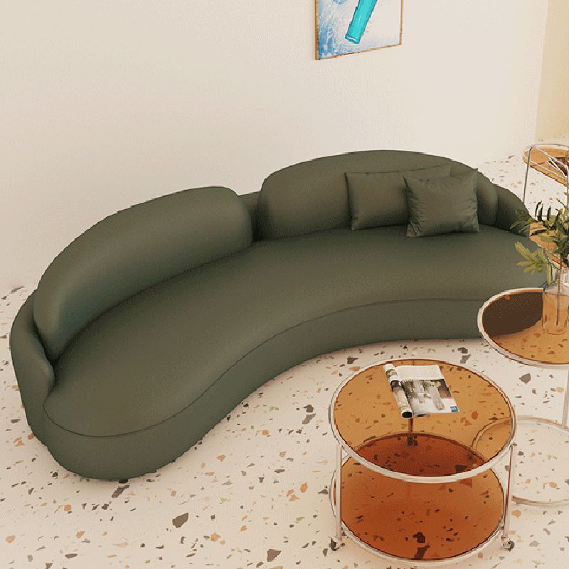 フェイクレザーリビングルーム用の現代的な湾曲したソファーアームレスソファ