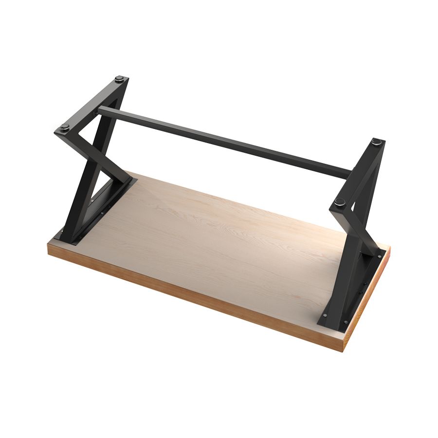 Industrial Style Solid Wood Dining Set with Traditional Height Fixed Table and Trestle Base Clearhalo 'Dining Room Sets' 'Dining Tables & Seating' 'dining_room_set' 'furn' 'furn_dining_room_set' 'Furniture' 'furniture_dining_room_set' 'Kitchen & Dining Furniture' 'kitchen&dining_furn' 'kitchen' 1200x1200_fa6b5961-7d50-4438-9a60-ae3778b1be51