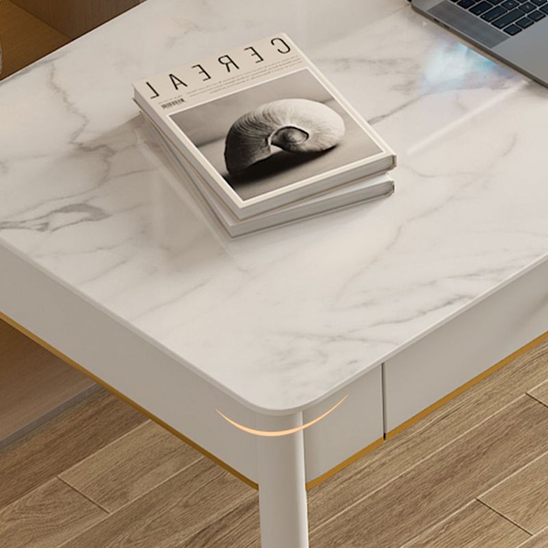 Rechteckiger zeitgenössischer Schreibtisch Stein Büro -Schreibtisch mit 1/2 Schubladen