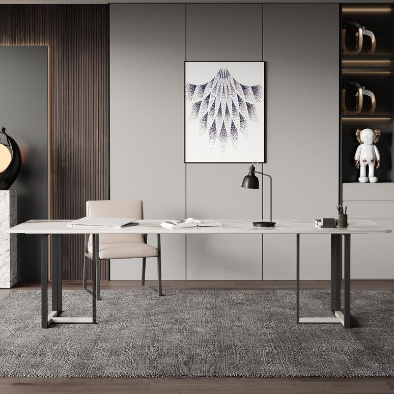 Home Office Sled Writing Desk Industrial Style Stone Writing Desk Clearhalo 'furn' 'furn_office_desk' 'Furniture' 'furniture_office_desk' 'Office Desks' 'Office Furniture' 'office_desk' 1200x1200_fa6cf084-f37e-4650-b6a7-16960a3d5f1d