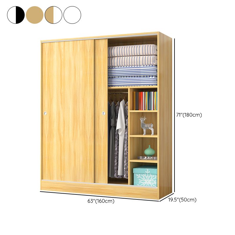Modern Wardrobe Cabinet With Shelves Engineered Wood Wardrobe Closet Clearhalo 'Armoires & Wardrobes' 'armoires_wardrobes' 'Bedroom Furniture' 'furn' 'furn_armoires_wardrobes' 'Furniture' 1200x1200_fa6e616b-9a55-4e7e-a684-ddf7118dbd41