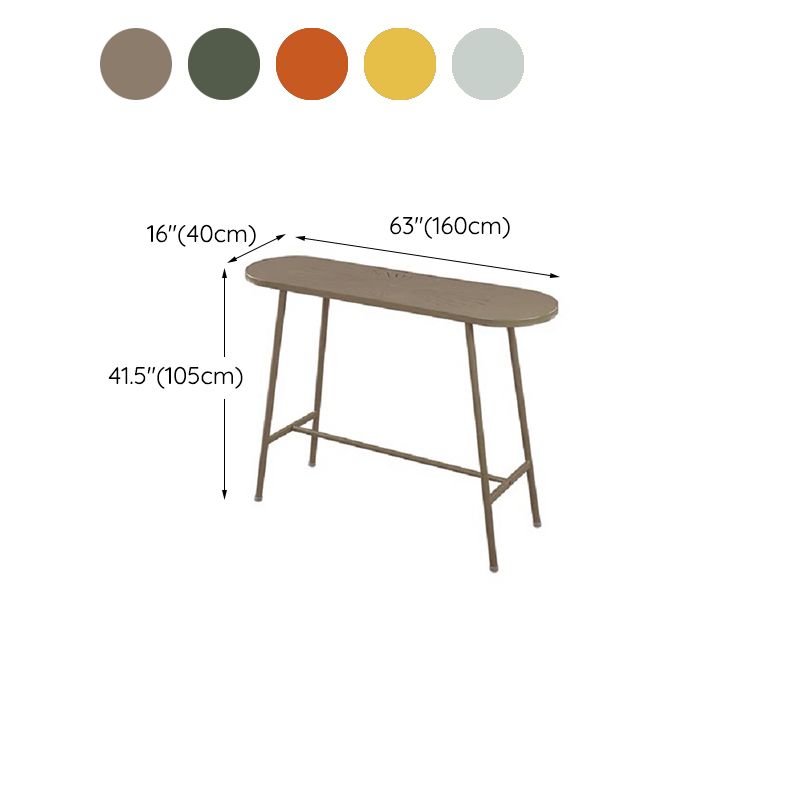 Modern Oval Pub Table Metal Bar Height Table with Footrest for Outdoor Clearhalo 'Bar Furniture' 'Bar Tables' 'bar_tables' 'furn' 'furn_bar_tables' 'Furniture' 'Kitchen & Dining Furniture' 1200x1200_fa6ea6fd-d506-4bdc-8e20-f2ec303d6427