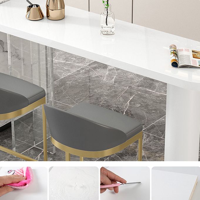 Tavolo da pranzo a bar top bianco tavolo da pranzo industriale con base a slitta