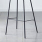 Modern Backrest Armless Counter Stool Metal Cafe Bar Stool with Leather Cushion