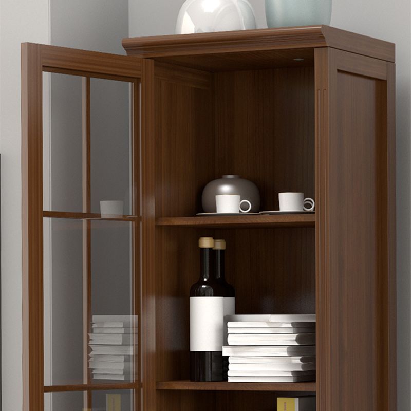 Mid-Century Modern Pine Storage Cabinet Solid Wood Brown Storage Cabinet with Drawer Clearhalo 'Cabinets & Chests' 'cabinets_chests' 'furn' 'furn_cabinets_chests' 'Furniture' 'Living Room Furniture' 1200x1200_fa7251eb-5afb-484c-93a7-843768c43b98