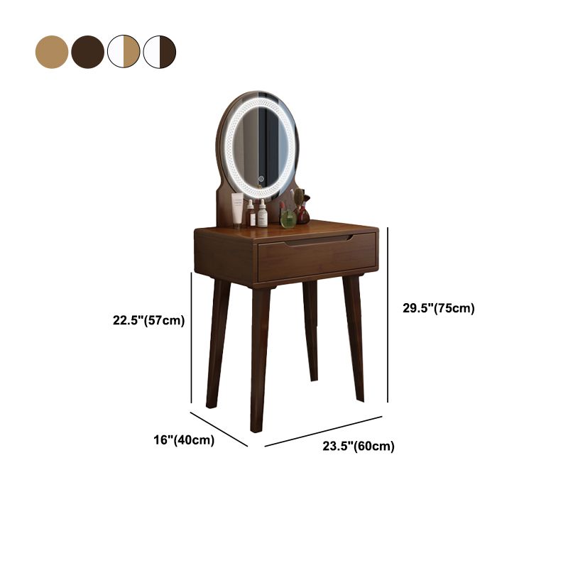 Scandinavian Wooden Make-up Vanity With Drawer in Brown for Bedroom Clearhalo 'Bedroom Furniture' 'furn' 'furn_makeup_vanities' 'Furniture' 'Makeup Vanities' 'makeup_vanities' 1200x1200_fa749bb5-3bda-4acb-bcc3-f135fc1624a2