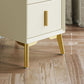 Wood Nightstand Glam 2 Drawer Night Table with Legs for Bedroom