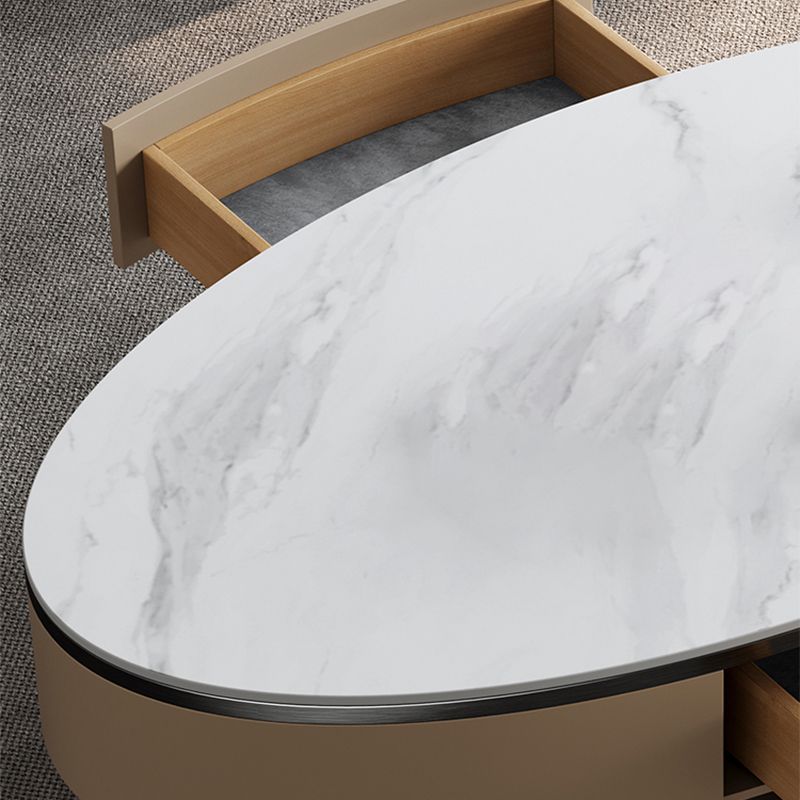 Tavolino ovale glam tavolo da cocktail in ardesia astratto