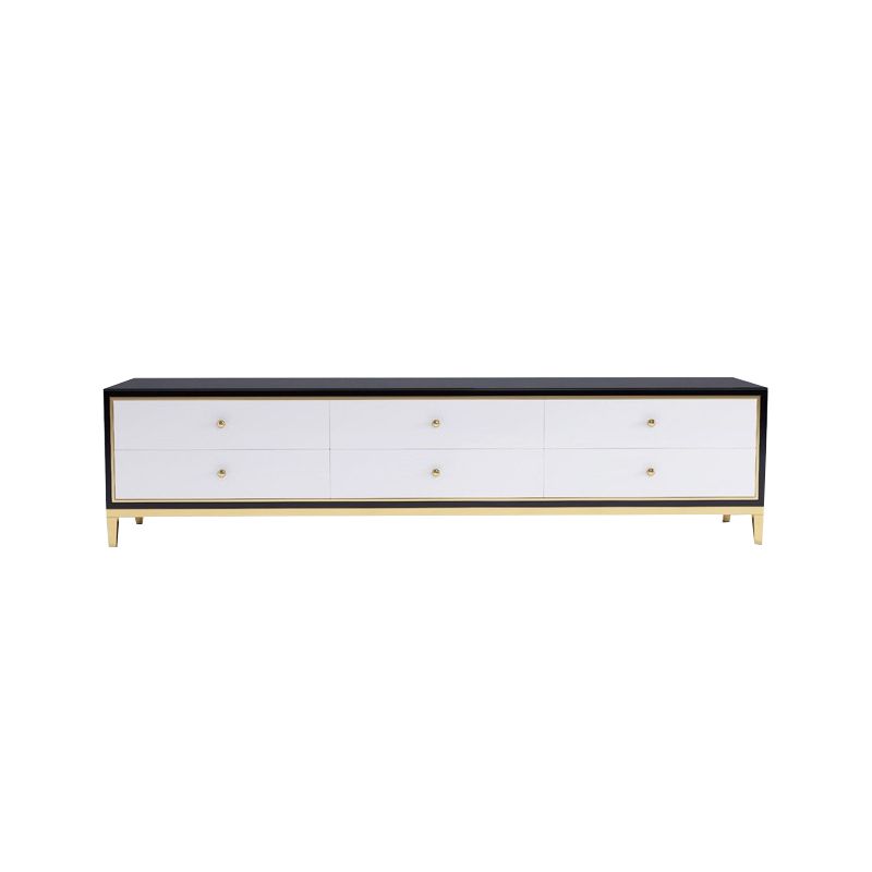 Glam Glass Stand Console Drawers Included Media Console with Legs for Living Room Clearhalo 'furn' 'furn_tv_stands_entertainment_centers' 'Furniture' 'Living Room Furniture' 'TV Stands & Entertainment Centers' 'TV Stands & Media Storage Furniture' 'tv_stands_entertainment_centers' 1200x1200_fa75d32d-8fc3-4018-bd84-73a9e63d53b7