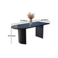 Free Form Double Pedestal Modern Dining Table Black Fixed Table of Wood Clearhalo 'Dining Tables & Seating' 'Dining Tables' 'dining_table' 'furn' 'furn_dining_table' 'Furniture' 'furniture_dining_table' 'Kitchen & Dining Furniture' 'kitchen' 'kitchen_dining_table' 1200x1200_fa75fad9-eae9-4459-bcc9-7e303c851e1a