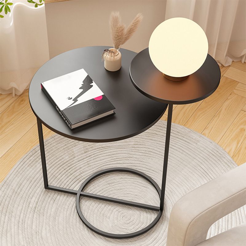 Contemporary Black/White End Table Frame Sofa Side Accent Table