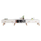 12" - Brede houten tv-standaard, verschuifbare Scandinavische tv-console met 2/3/4 lades