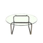 Modern Round Glass Coffee Table with Stainsteel Sled Stainless Steel Base Clearhalo 'Coffee & Accent Tables' 'Coffee Tables' 'coffee_tables' 'furn' 'furn_coffee_tables' 'Furniture' 'Living Room Furniture' 1200x1200_fa771c45-7dec-4fb8-8a85-0acfc4a0cdfc