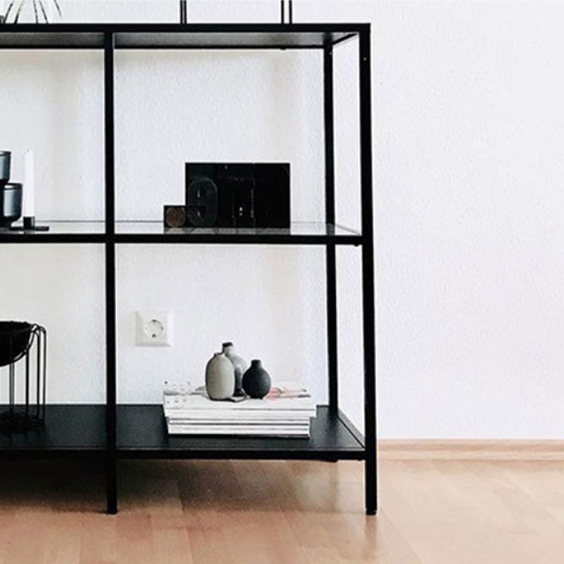 Table de mesa de sofá de la consola de hierro moderna con estantes para el salón