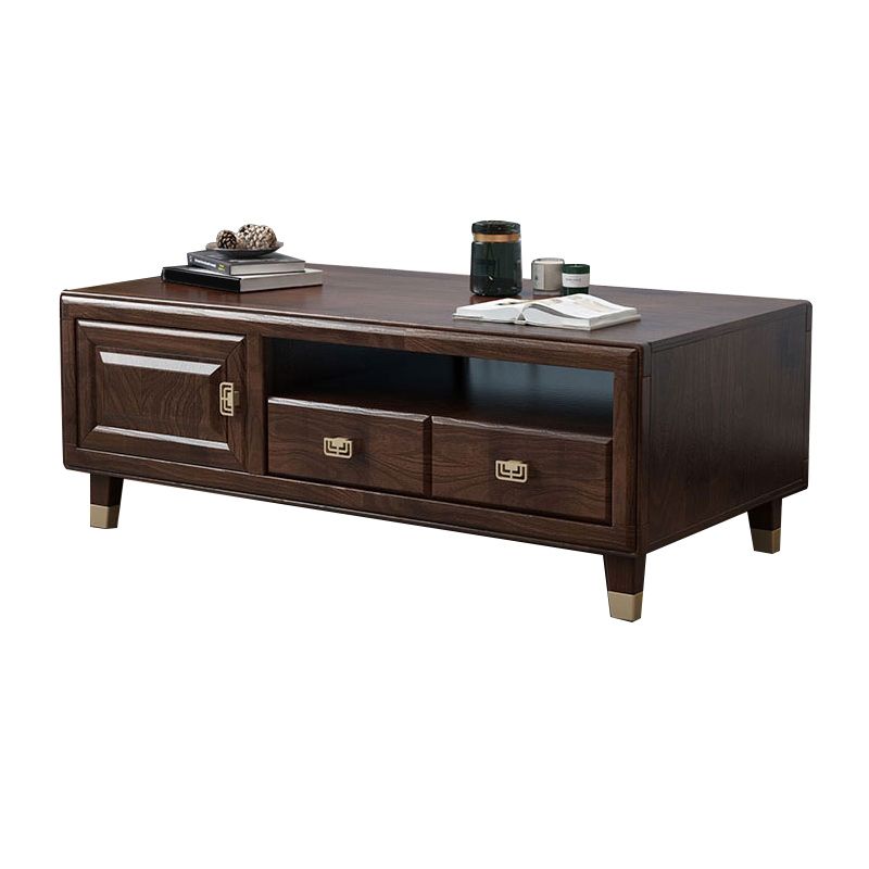 ミッドセンチュリーモダンソリッドウッドシングル長方形のコーヒーカクテルテーブル