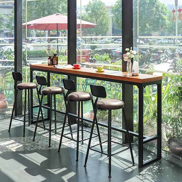 Tavolo da barra in legno massiccio marrone chiaro glam tavolo da bistrot con cavalletto