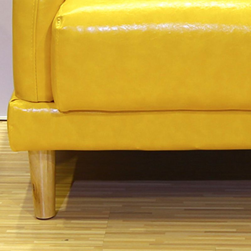 Canapé arrière en cuir faux en cuir avec bras carré pour le salon