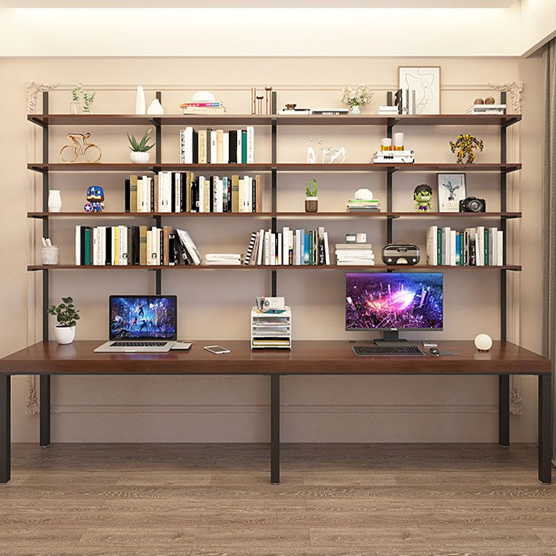 Modern massief houten bureau rechthoekig woning schrijven bureau in bruin