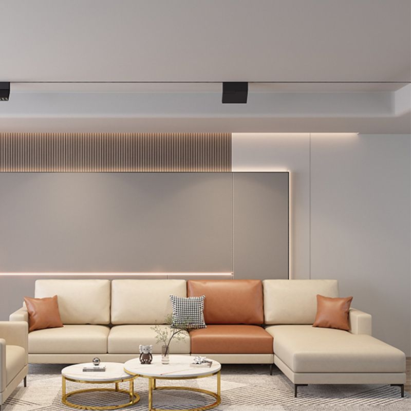 124.02"L X 62.99"W X 35.43"H Fabric Cushions Sectional Square Arm Sofa with Chaise Clearhalo 'furn' 'furn_sectionals' 'Furniture' 'furniture_sectionals' 'Living Room Furniture' 'Sectionals' 1200x1200_fa7b539f-6459-47da-8a6f-d4404c0e73af