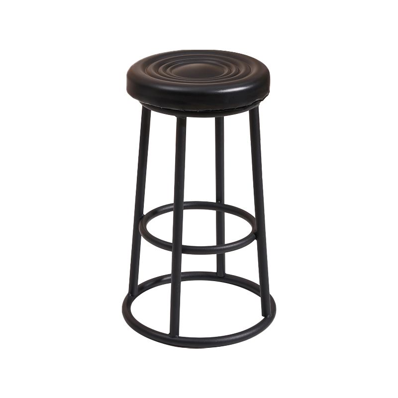 Modern Armless Counter Stool Iron Household Bar Stool with Cushion and Pedal Clearhalo 'Bar Furniture' 'Bar Stools' 'bar_stools' 'furn' 'furn_bar_stools' 'furniture_bar_stools' 'Kitchen & Dining Furniture' 'kitchen&dining_furn' 'kitchen' 'kitchen_furn' Furniture' 1200x1200_fa7c2196-0558-4d1e-8f13-b0fb593df568