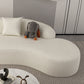 Contemporain 23,62 "/27,55" H Sofa courbe en laine blanche pour le salon