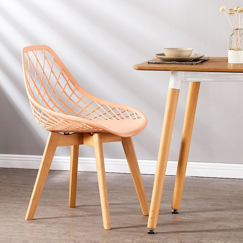 Eames Armless Dining Chairs Side Dining Chairs with Wood Legs (Set of 4) Clearhalo ' kitchen&dining_furn' 'Dining Chairs' 'Dining Tables & Seating' 'dining_chair' 'Furniture' 'furniture_dining_chair' 'Kitchen & Dining Furniture' 'kitchen' 1200x1200_fa7da142-ee56-4fe8-a2d6-b8177b3b11c8