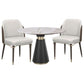 Glam Style Parsons Side Chair Leather Dining Chair with Wooden Legs