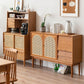 Cajón Pine Wood aparador de estantería ajustable moderna Credenza para sala de estar