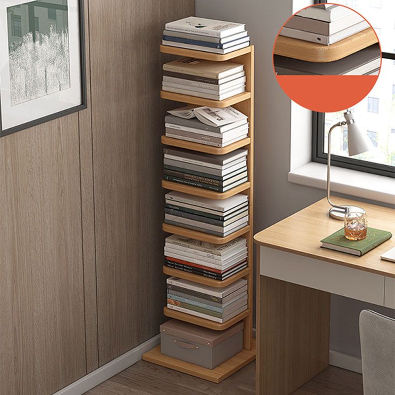 Étagère de livre géométrique contemporain avec étagères rectangulaires bibliothèque en bois
