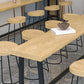Eigentijdse pubtafel op barhoogte, massief houten tafel op tegenhoogte
