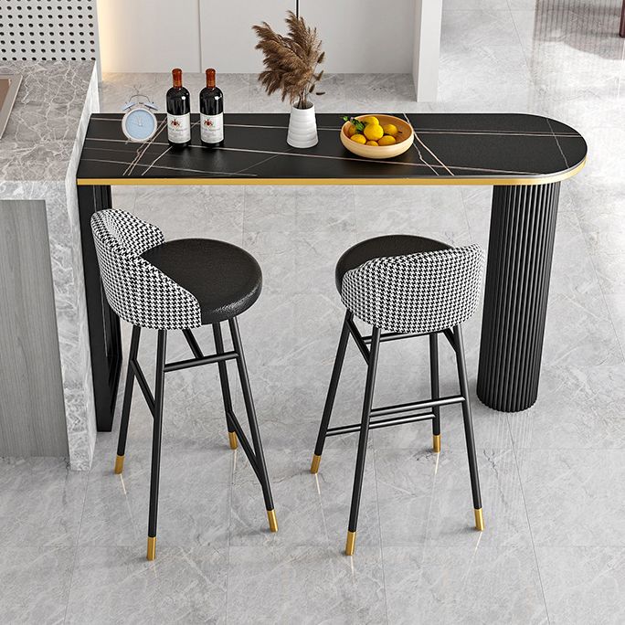 Industrial Bar Table Stone Top Pub Table with Iron Base for Dining Room Clearhalo 'Bar Furniture' 'Bar Tables' 'bar_tables' 'furn' 'furn_bar_tables' 'Furniture' 'furniture_bar_tables' 'Kitchen & Dining Furniture' 'kitchen&dining_furn' 'kitchen' 1200x1200_fa83ff71-a0d2-44f1-925b-5e5114095490