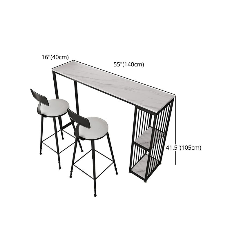 Industrial Style Rectangle Sintered Stone Table Bar Counter Table for Home Clearhalo 'Bar Furniture' 'Bar Tables' 'bar_tables' 'Furniture' 'furniture_bar_tables' 'Kitchen & Dining Furniture' 1200x1200_fa85619b-e5c6-4f7e-8b06-5a9877d975e6