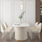 Traditional Luxury Oval Dining Table Sintered Stone Table with White Double Pedestal for Dining Room Clearhalo ' dining_table' 'Dining Tables & Seating' 'Dining Tables' 'furn' 'furn_dining_table' 'Furniture' 'furniture_dining_table' 'Kitchen & Dining Furniture' 'kitchen&dining_furn' 'kitchen' 'kitchen_dining_table' 1200x1200_fa85a7ee-27b3-46c0-9ada-a72ba0ac1f2a