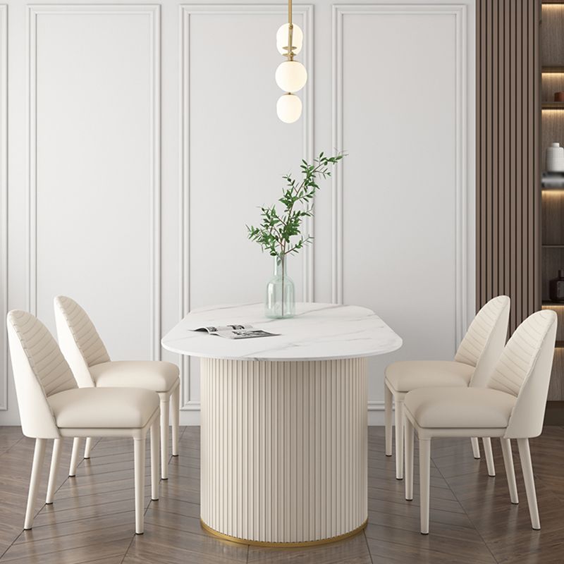 Traditional Luxury Oval Dining Table Sintered Stone Table with White Double Pedestal for Dining Room Clearhalo ' dining_table' 'Dining Tables & Seating' 'Dining Tables' 'furn' 'furn_dining_table' 'Furniture' 'furniture_dining_table' 'Kitchen & Dining Furniture' 'kitchen&dining_furn' 'kitchen' 'kitchen_dining_table' 1200x1200_fa85a7ee-27b3-46c0-9ada-a72ba0ac1f2a