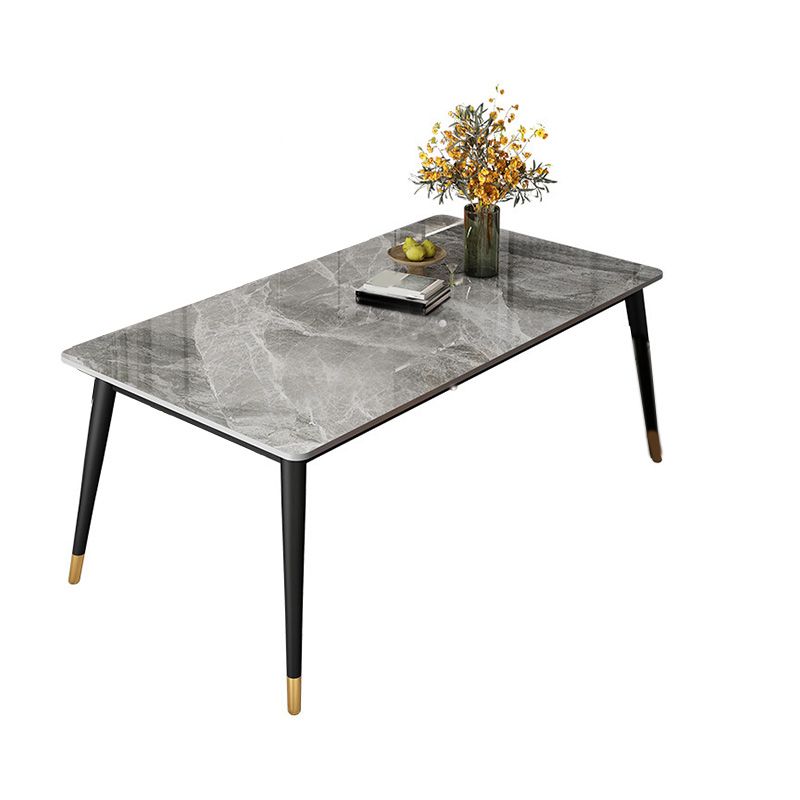 Rectangle Black Base Dining Table Modern Stone Table for Dining Room Use Clearhalo 'Dining Tables & Seating' 'Dining Tables' 'dining_table' 'furn' 'furn_dining_table' 'Furniture' 'Kitchen & Dining Furniture' 1200x1200_fa86d449-dfe2-4b1c-84dd-d36d28c222ad
