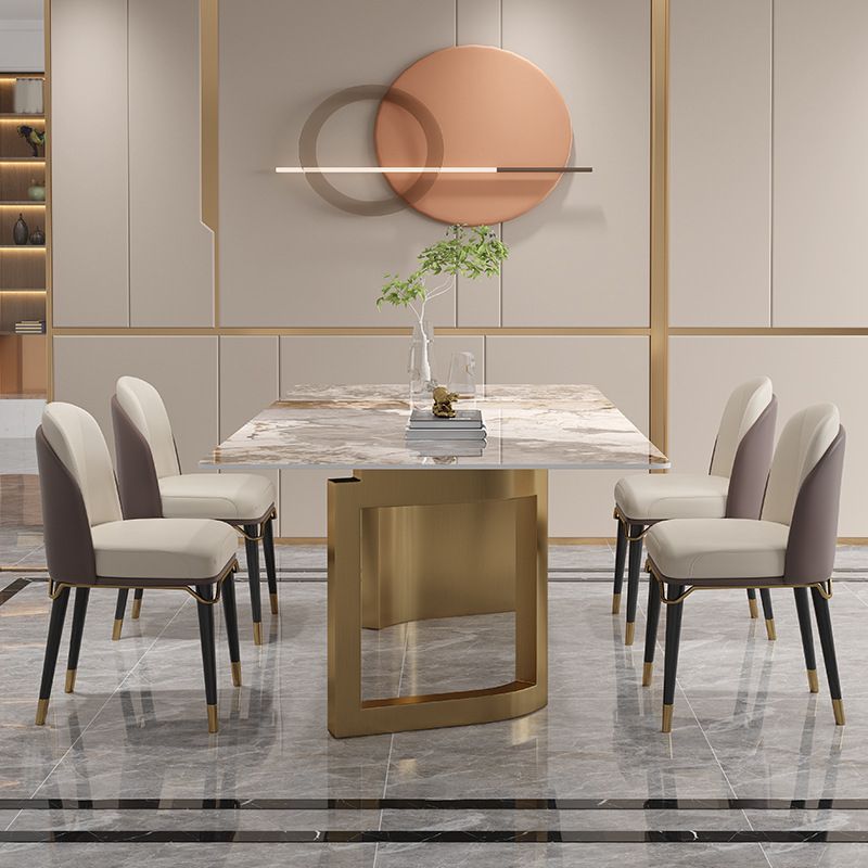 Luxe eettafelset van gesinterd steen, rechthoekig, 1/4/5/6-delig, eettafelset