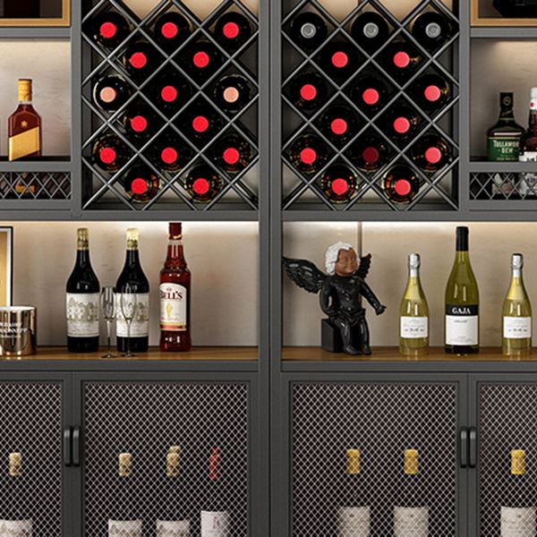 Metall freistehende Weinflasche und Glasregal Industrieweinregal mit Regal