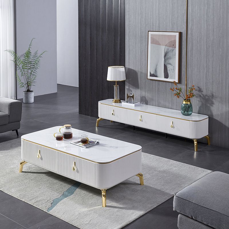 Glam, console multimediale di archiviazione chiusa, supporto TV in pietra con cassetti