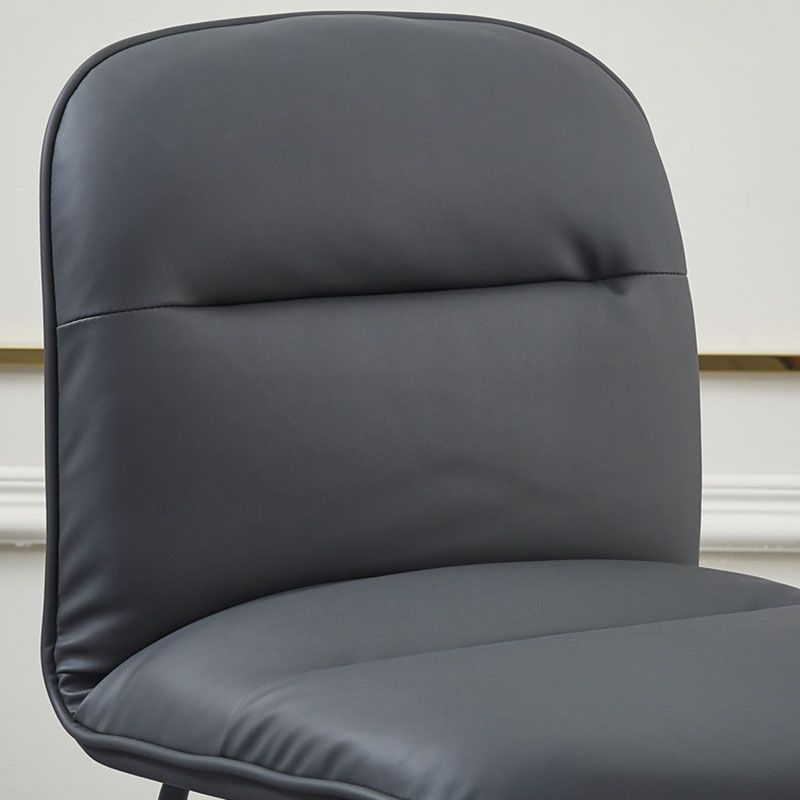 Modern PU Leather Dining Chairs Armless Metal Dining Chairs for Restaurant Use Clearhalo ' kitchen&dining_furn' 'Dining Chairs' 'Dining Tables & Seating' 'dining_chair' 'furn' 'furn_dining_chair' 'Furniture' 'furniture_dining_chair' 'Kitchen & Dining Furniture' 'kitchen' 1200x1200_fa8c33ba-9815-4e99-ab79-7e32571159dd