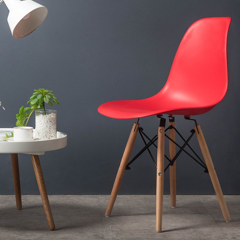 Wood Scandinavian Armless Chair Solid Back Kitchen Dining Room Chair Clearhalo 'Dining Chairs' 'Dining Tables & Seating' 'dining_chair' 'Furniture' 'furniture_dining_chair' 'Kitchen & Dining Furniture' 1200x1200_fa8cc93c-f1ae-44aa-a42e-00e357ad092c