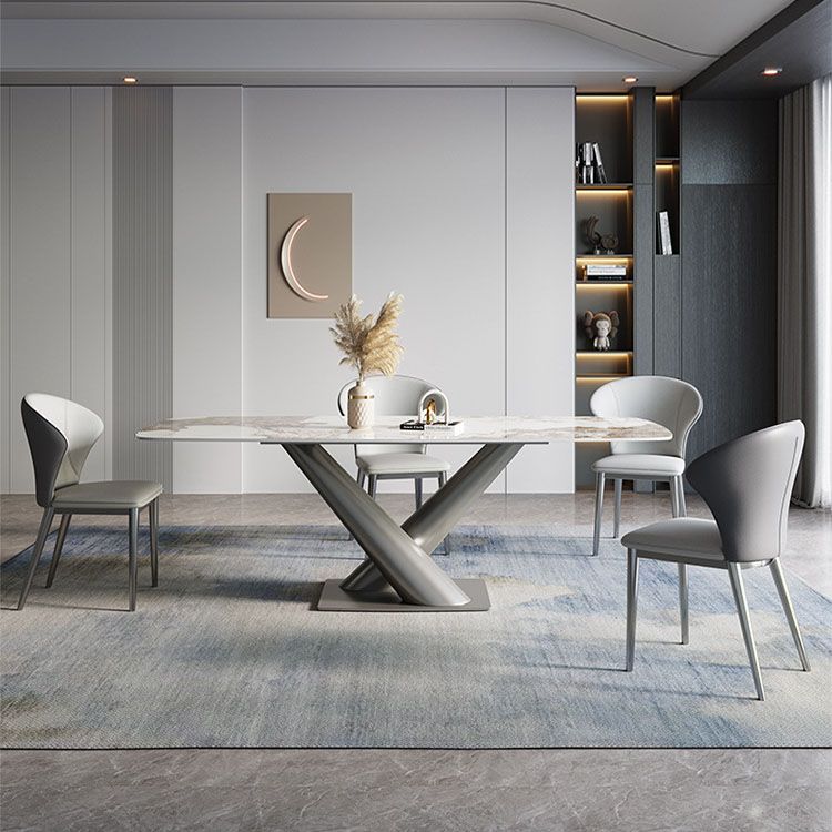 Contemporary 1/4/5/7 Pieces Dining Set Sintered Stone Dining Room Set Clearhalo 'Dining Room Sets' 'Dining Tables & Seating' 'dining_room_set' 'furn' 'furn_dining_room_set' 'Furniture' 'furniture_dining_room_set' 'Kitchen & Dining Furniture' 1200x1200_fa8cfd9e-ce0b-49f5-829f-1938eef76a32